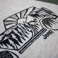 Thumbnail for Mens Jeep® Atomic Side Long Sleeve Hooded T-Shirt - Moss Green / Natural