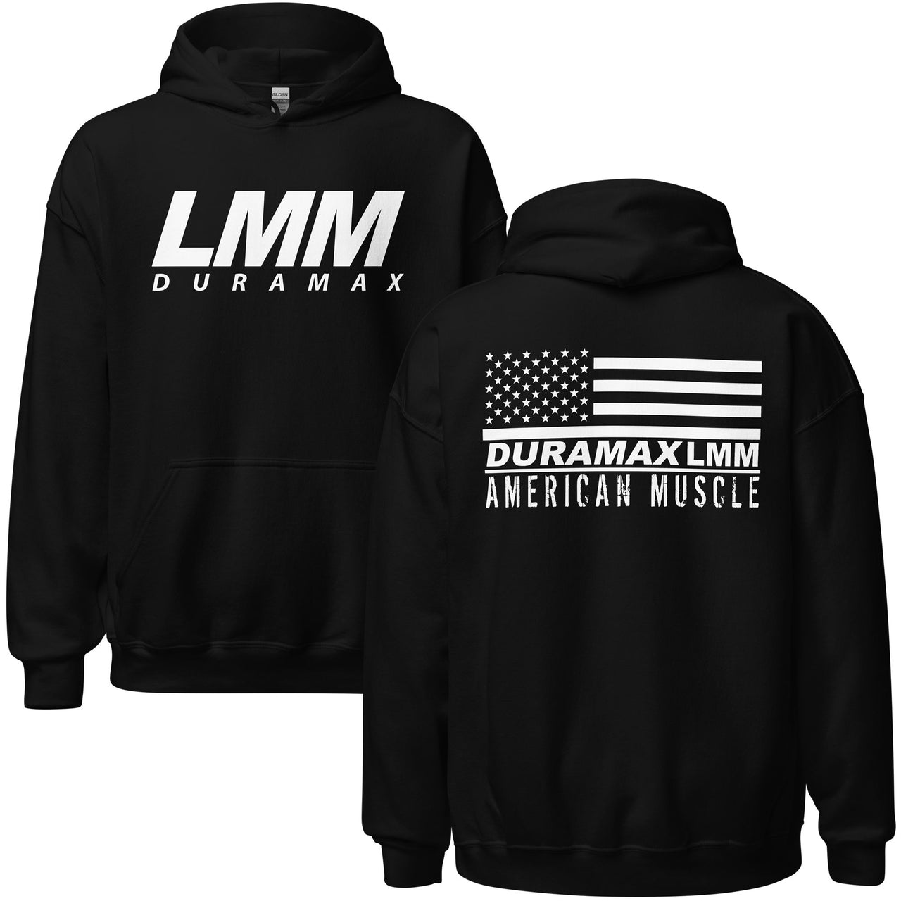 LMM Duramax American Flag Hoodie From Aggressive Thread - Color Black