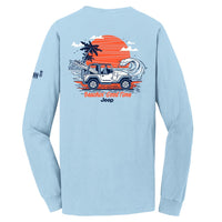 Thumbnail for Mens Jeep® Wrangler Beachin' Good Time Longsleeve T-Shirt - Beach Wash Glacier Blue