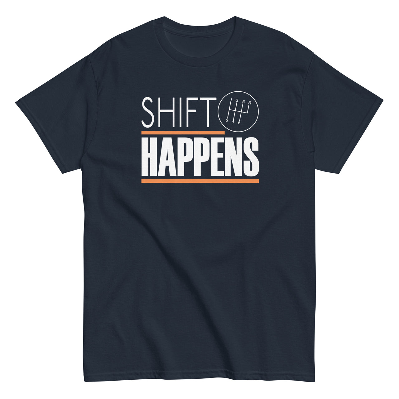 Car Enthusiast T-Shirt, Shift Happens Shirt, Manual Transmission Tee in navy