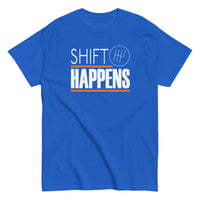 Thumbnail for Car Enthusiast T-Shirt, Shift Happens Shirt, Manual Transmission Tee in blue