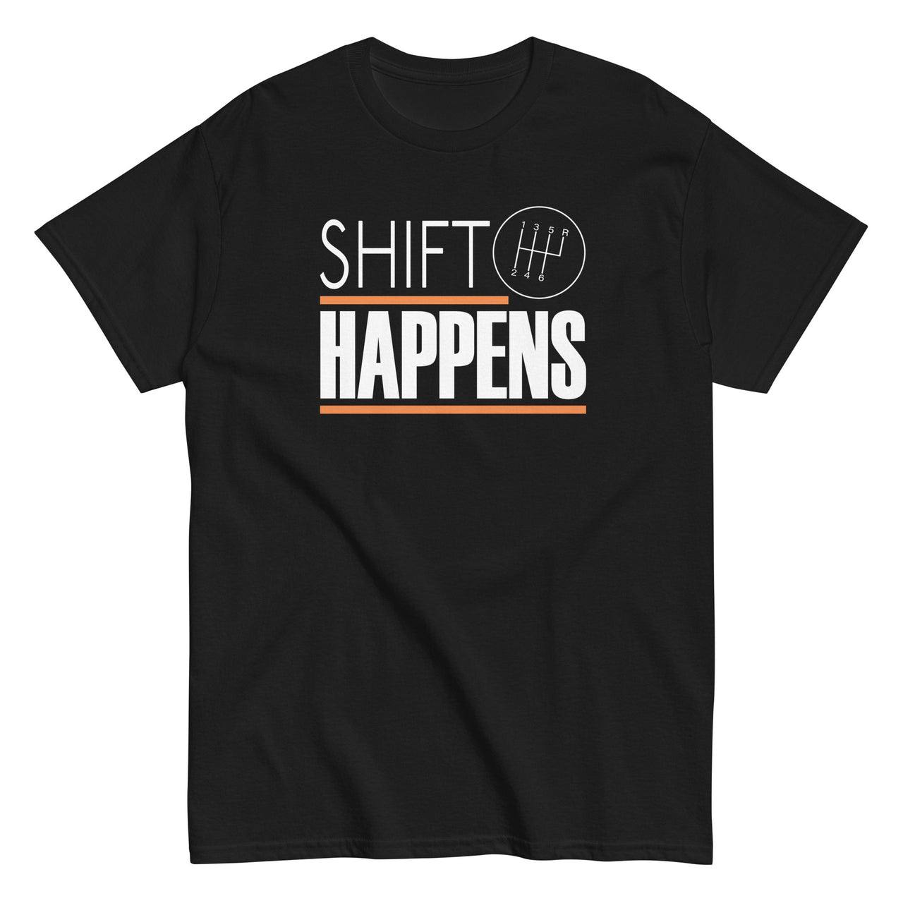 Car Enthusiast T-Shirt, Shift Happens Shirt, Manual Transmission Tee in black