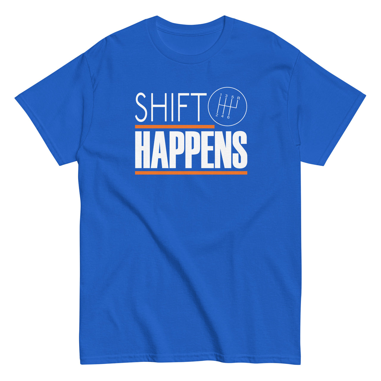 Car Enthusiast T-Shirt, Shift Happens Shirt, Manual Transmission Tee in blue