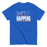 Thumbnail for Car Enthusiast T-Shirt, Shift Happens Shirt, Manual Transmission Tee in blue