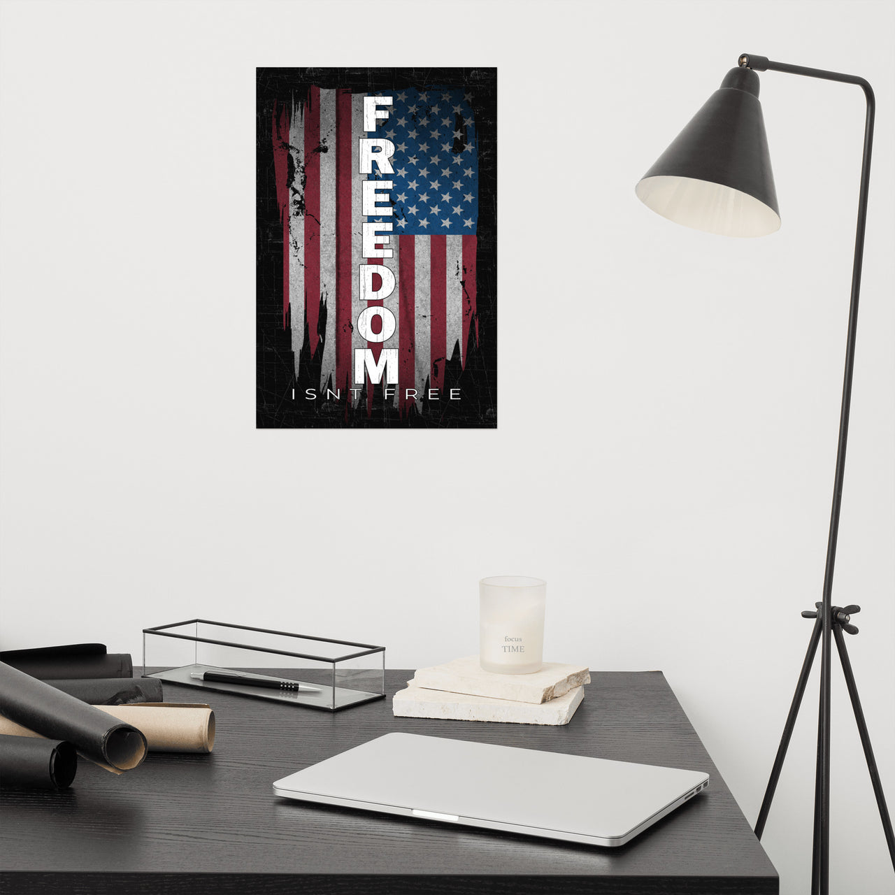 Freedom Isnt Free Poster - Patriotic American Flag Art