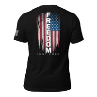 Thumbnail for Freedom Isnt Free T-Shirt Patriotic American Flag Shirt black back