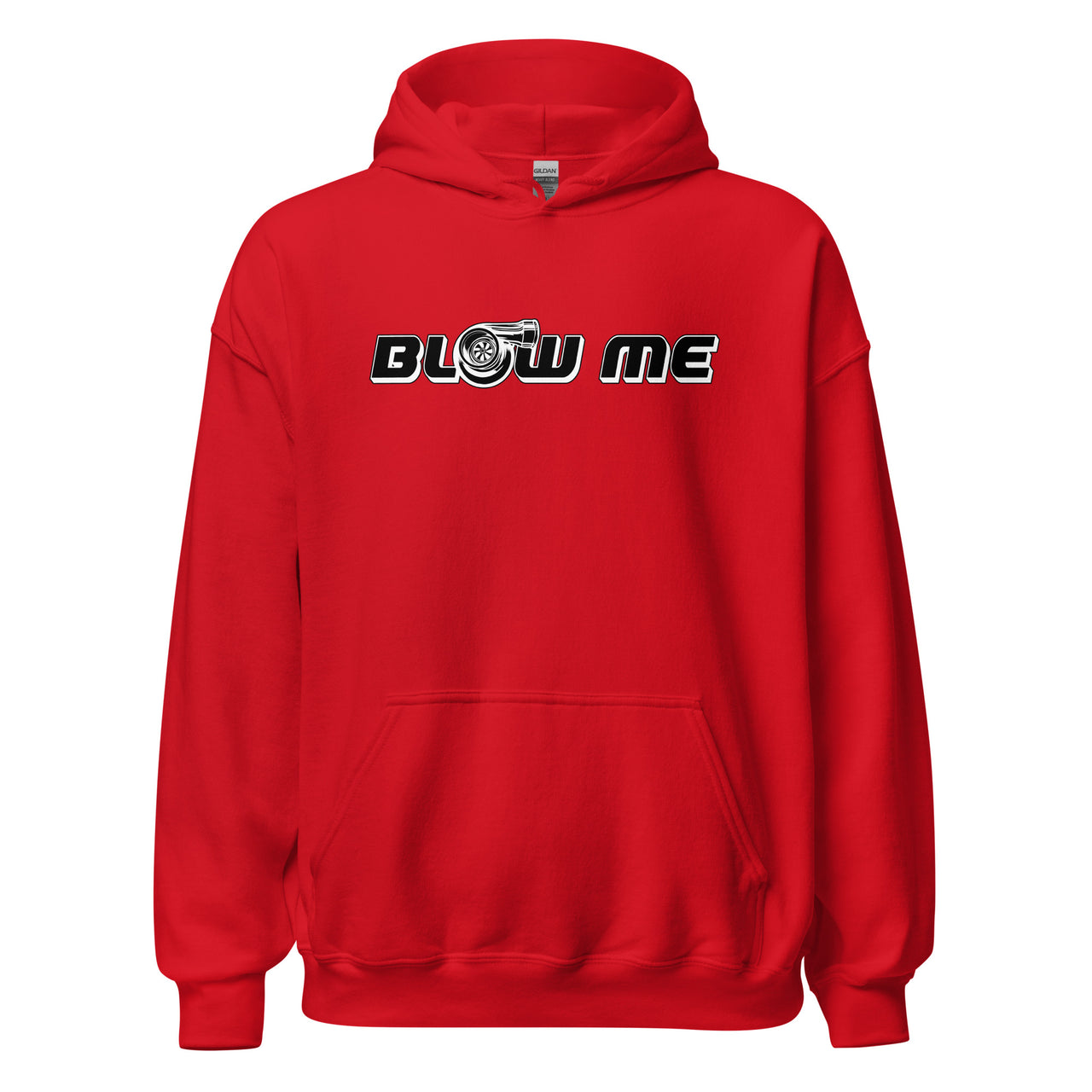 Funny Car Enthusiast Hoodie Blow Me Turbo Sweatshirt in Red