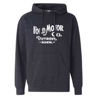 Thumbnail for Hoodie - Mens Ford Distressed 1903 Text - Heather Navy
