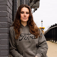 Thumbnail for Hoodie - Mens Ford Distressed Text - Heather Grey