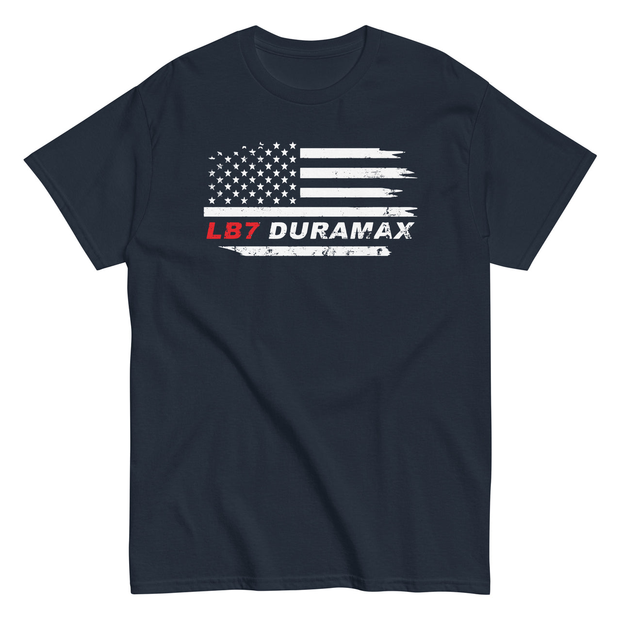 LB7 Duramax T-Shirt With American Flag Design - in navy