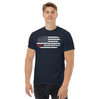 Thumbnail for LB7 Duramax T-Shirt With American Flag Design - modeled in navy