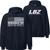 Thumbnail for LBZ Duramax Hoodie, American Flag Sweatshirt-In-Navy-From Aggressive Thread