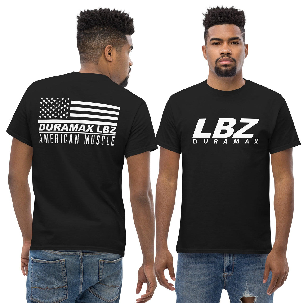 LBZ Duramax T-Shirt - American Muscle Flag-In-Black-From Aggressive Thread
