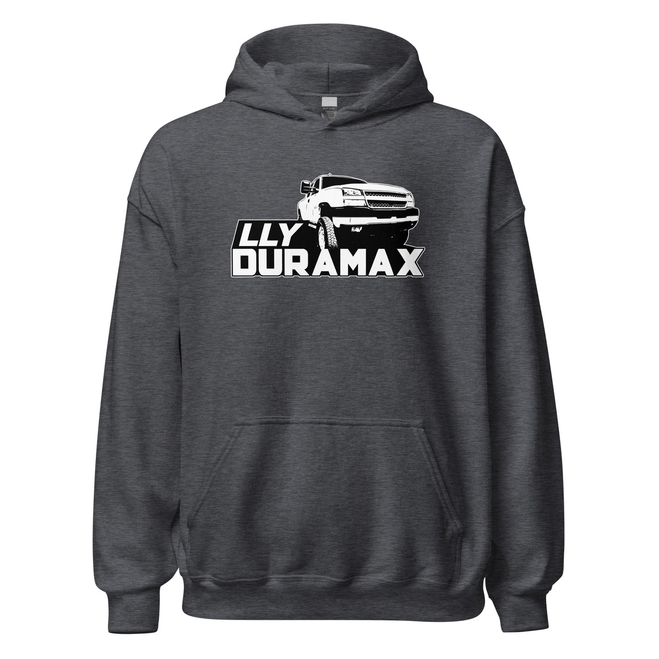 LLY Duramax Truck Hoodie Sweatshirt in DARK HEATHER