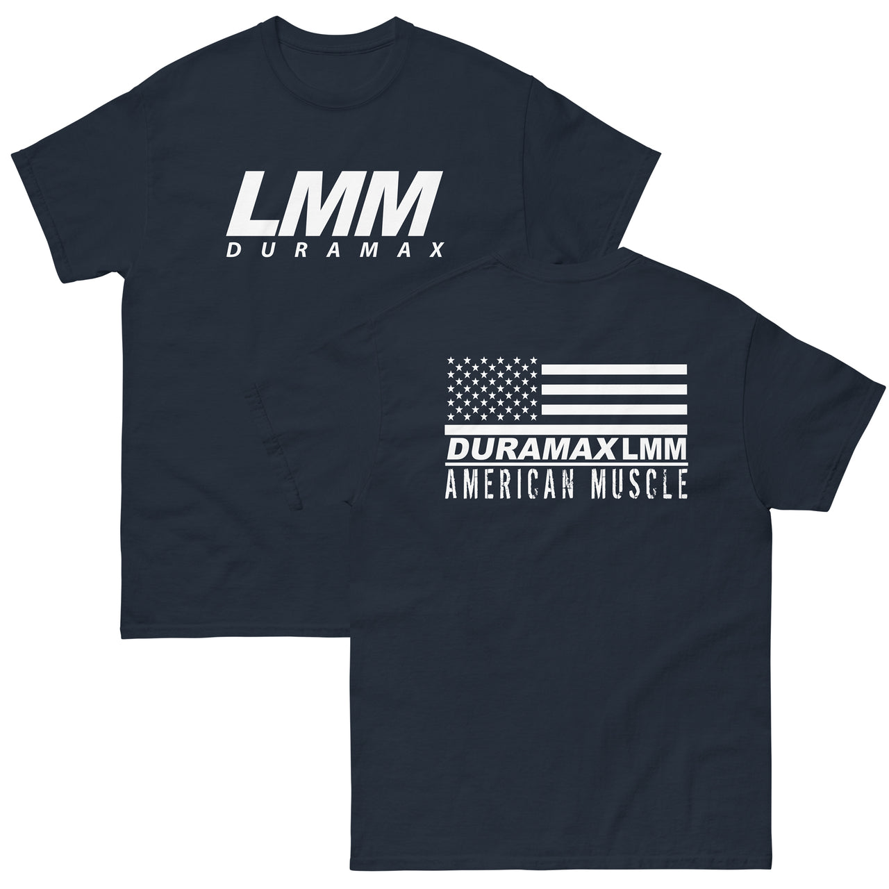 LMM Duramax T-Shirt With American Flag Design in navy