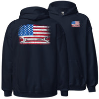 Thumbnail for American Flag Mechanic Hoodie Sweatshirt in navy