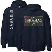 Thumbnail for LBZ Duramax Hoodie - Vintage Sign Design - Aggressive Thread - Color Navy