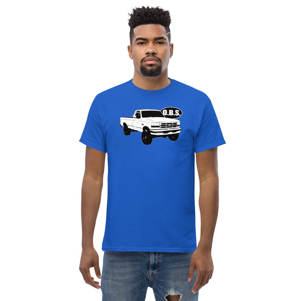 OBS Truck T-Shirt modeled in blue