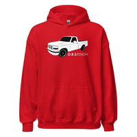 Thumbnail for OBS Truck Hoodie With Lowered Single Cab F150 Sweatshirt in red