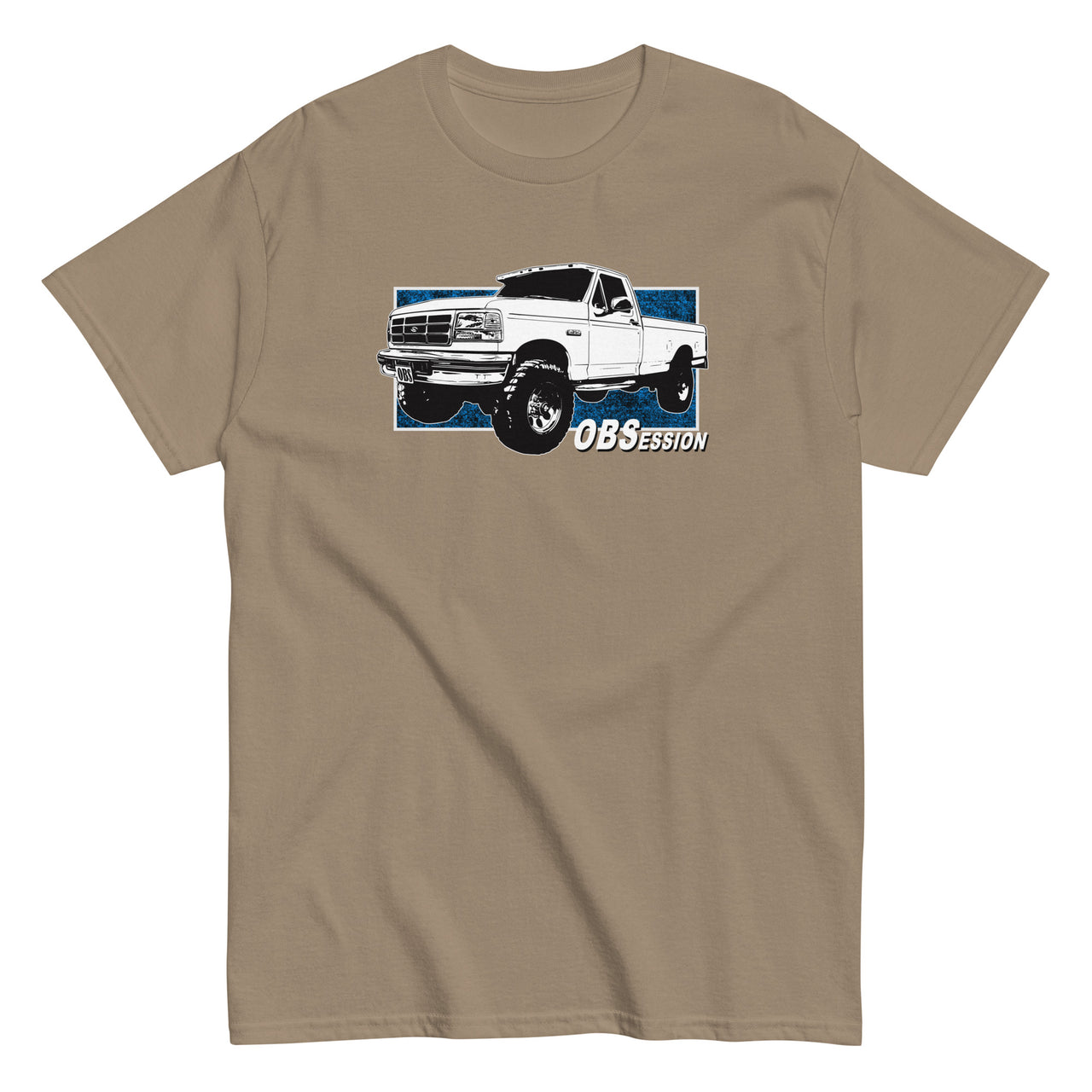 OBS Truck T-Shirt With Single Cab 90s Ford Truck - brown