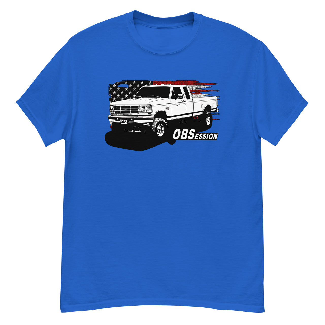 Patriotic OBS Ext Cab Truck T-shirt in Blue