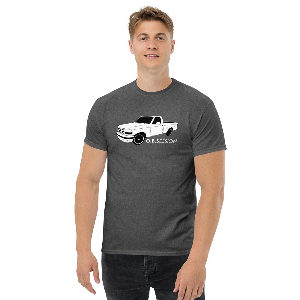 OBS Truck T-Shirt Based On Single Cab F150-In-Black-From Aggressive Thread