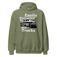 Thumbnail for OBS Truck Hoodie Easily Distracted By Old Trucks in military green