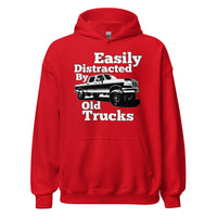 Thumbnail for OBS Truck Hoodie Easily Distracted By Old Trucks in red