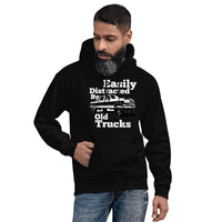 Thumbnail for OBS Truck Hoodie Easily Distracted By Old Trucks modeled in black