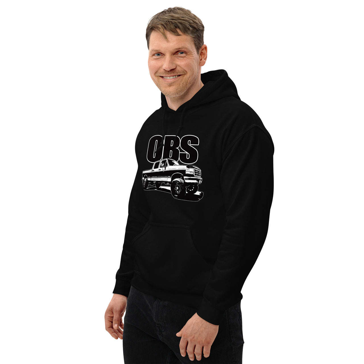 OBS crew cab ford hoodie Black modeled