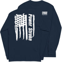 Thumbnail for Powerstroke American Flag Long Sleeve T-Shirt in navy
