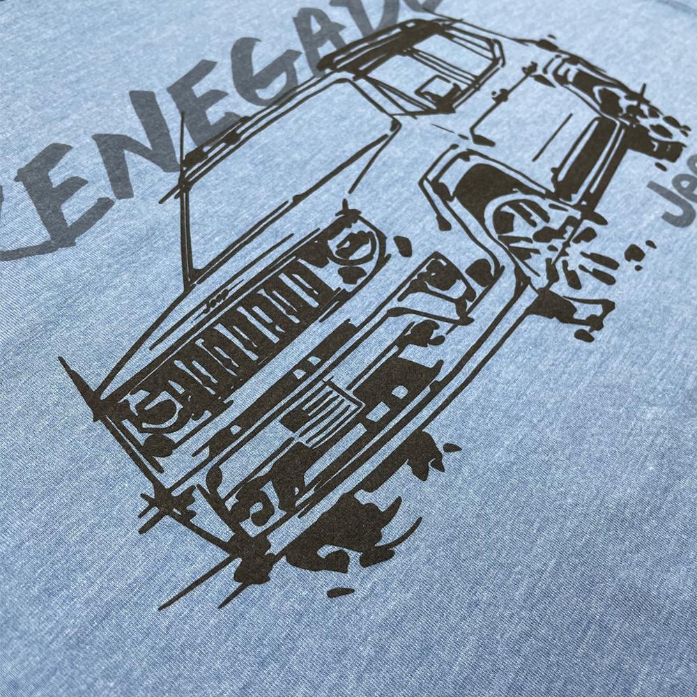 Mens Jeep® Renegade - LDD Series - Triblend Lake Blue T-Shirt