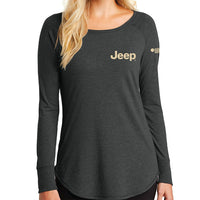 Thumbnail for Ladies Jeep® For All Life's Adventures Long Sleeve Tunic T-shirt - Heather Black