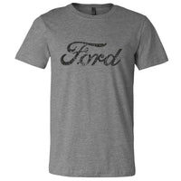 Thumbnail for Mens Ford Distressed Text - Triblend Grey