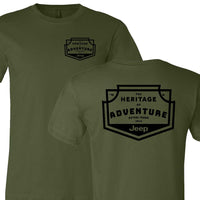 Thumbnail for Mens Jeep® Heritage of Adventure Badge T-Shirt - Olive Green