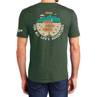 Thumbnail for Mens Jeep® For All Life's Adventures T-Shirt - Heather Forest Green