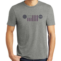 Thumbnail for Mens Jeep® Flag Grille - Triblend Grey T-Shirt