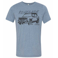 Thumbnail for Mens Jeep® Renegade - LDD Series - Triblend Lake Blue T-Shirt