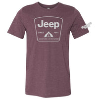 Thumbnail for Mens Jeep® Tent Badge T-Shirt - Heather Burgundy
