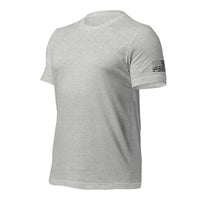 Thumbnail for American Flag Sleeve Print T-shirt in Sport Grey