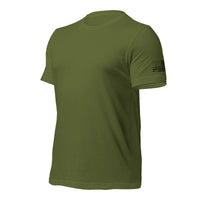 Thumbnail for American Flag Sleeve Print T-shirt in Army Green