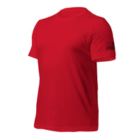 Thumbnail for American Flag Sleeve Print T-shirt in Red