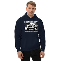 Thumbnail for Squarebody Legends Hoodie Square Body Truck Sweatshirt With American Flag Design modeled