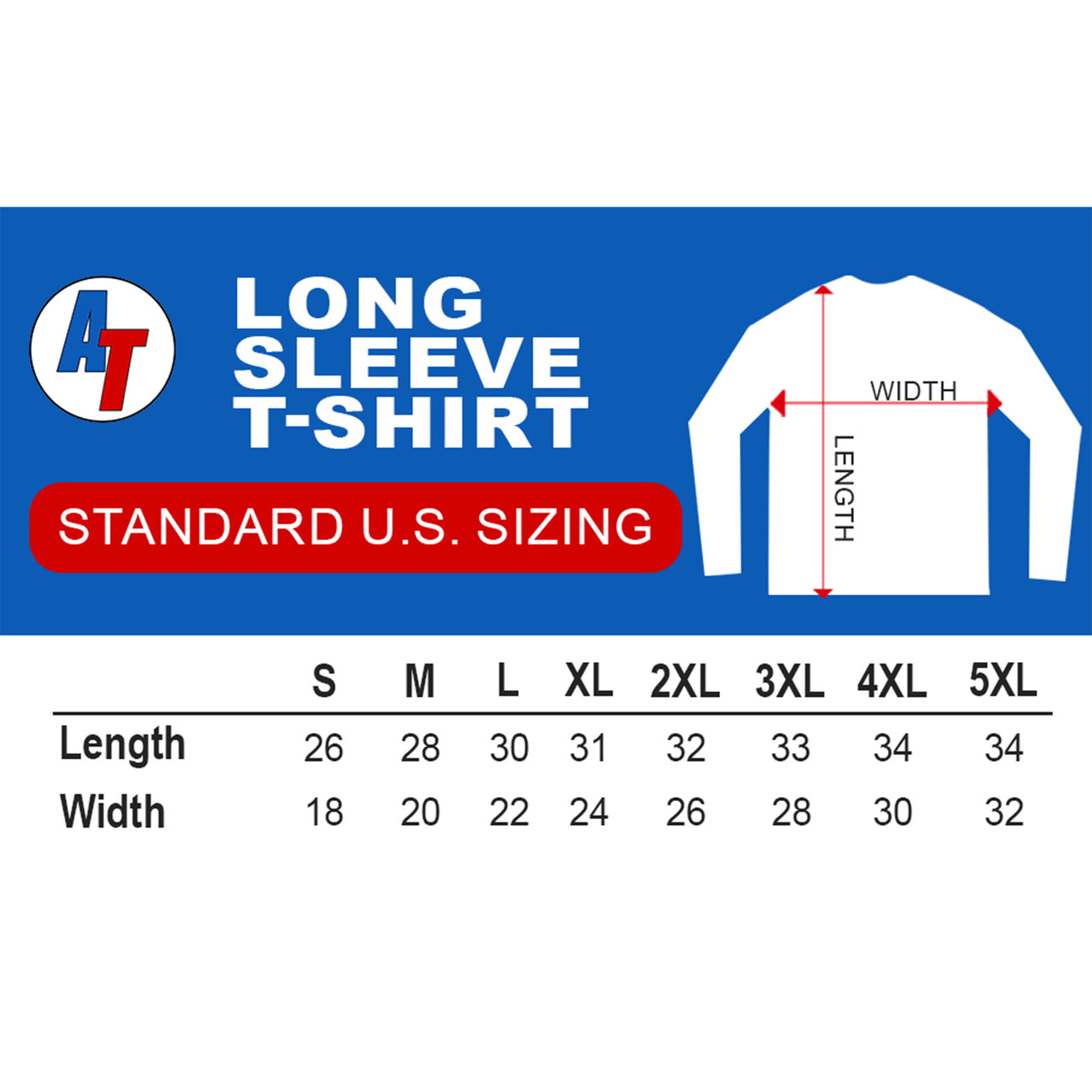 1968 Chevelle Long Sleeve Shirt size chart
