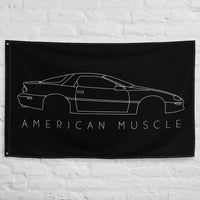 Thumbnail for Early 4th Gen Camaro Line Art Flag , Garage Decor, Man Cave Art