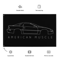 Thumbnail for Early 4th Gen Camaro Line Art Flag , Garage Decor, Man Cave Art-In-From Aggressive Thread