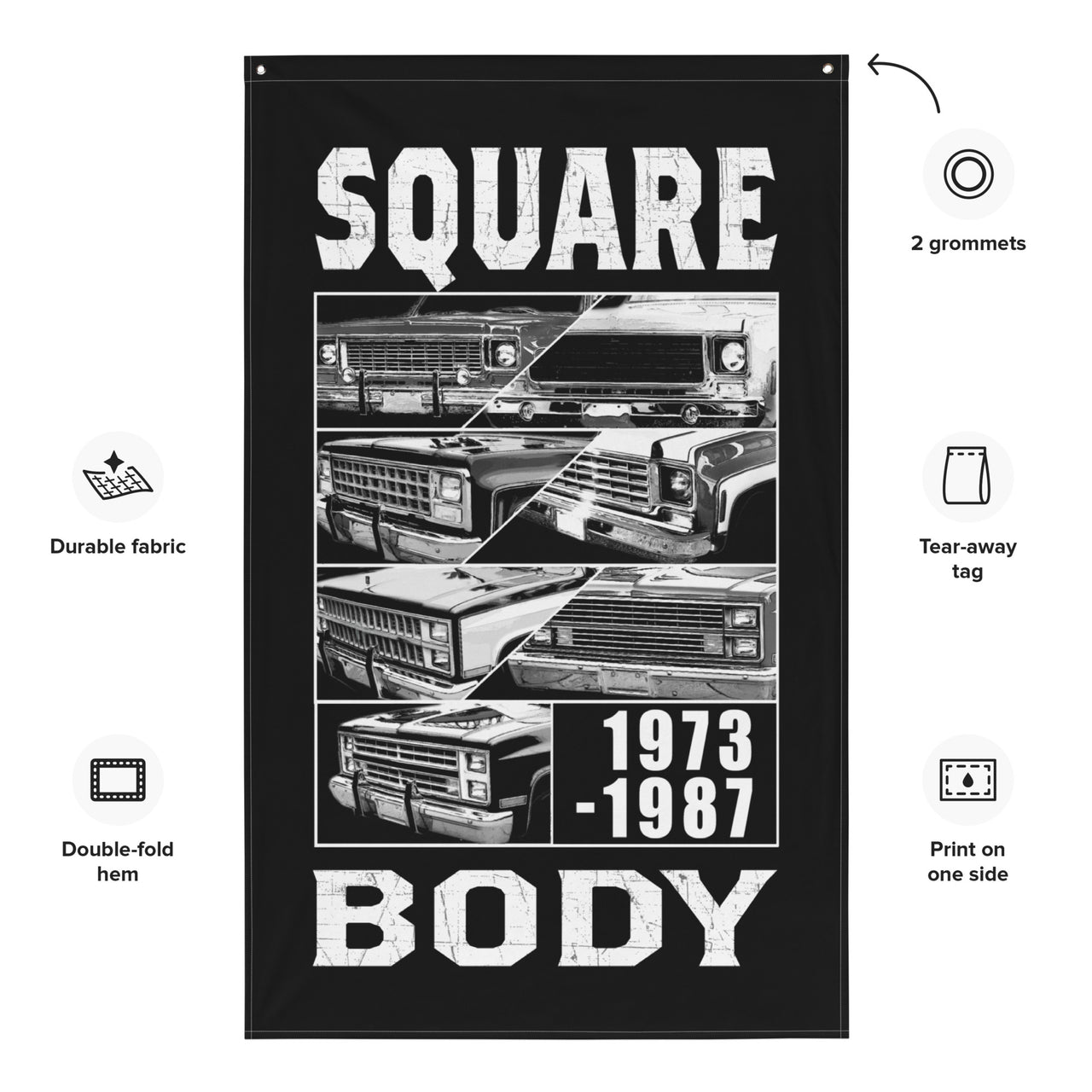 Square Body Truck Flag details