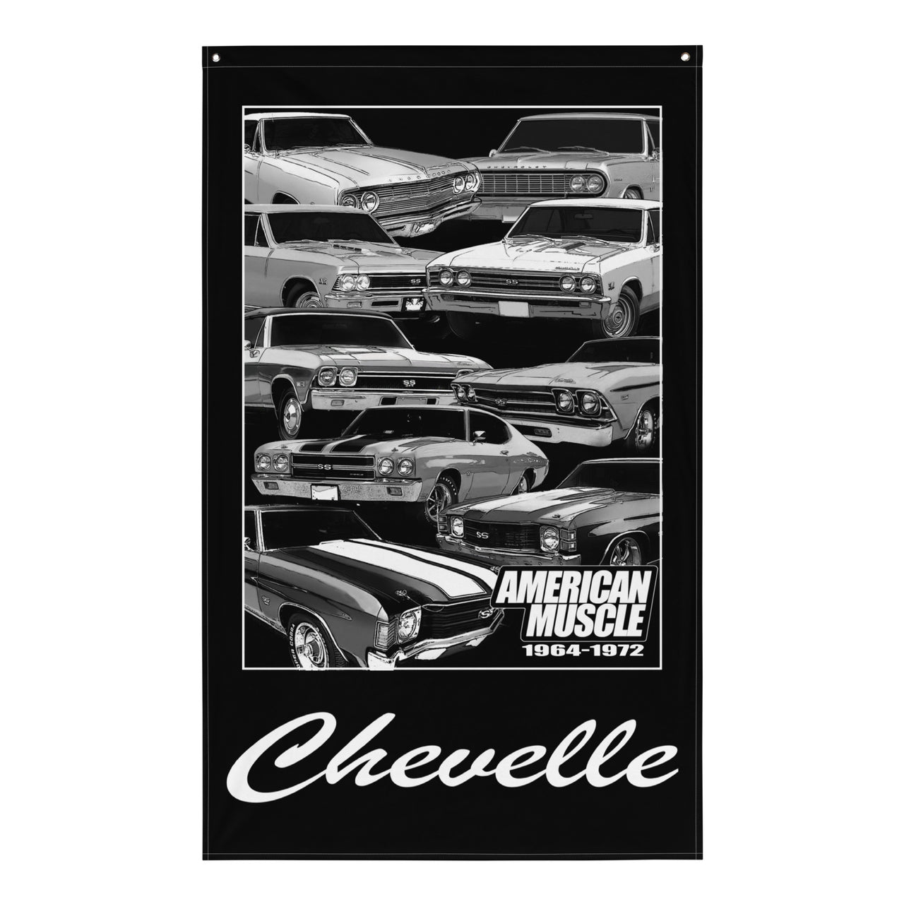 64-72 Chevelle Muscle Car Wall Flag Garage Decor, Dorm Poster, Man Cave Decoration