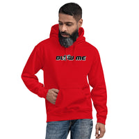 Thumbnail for Funny Car Enthusiast Hoodie Blow Me Turbo Sweatshirt modeled in red