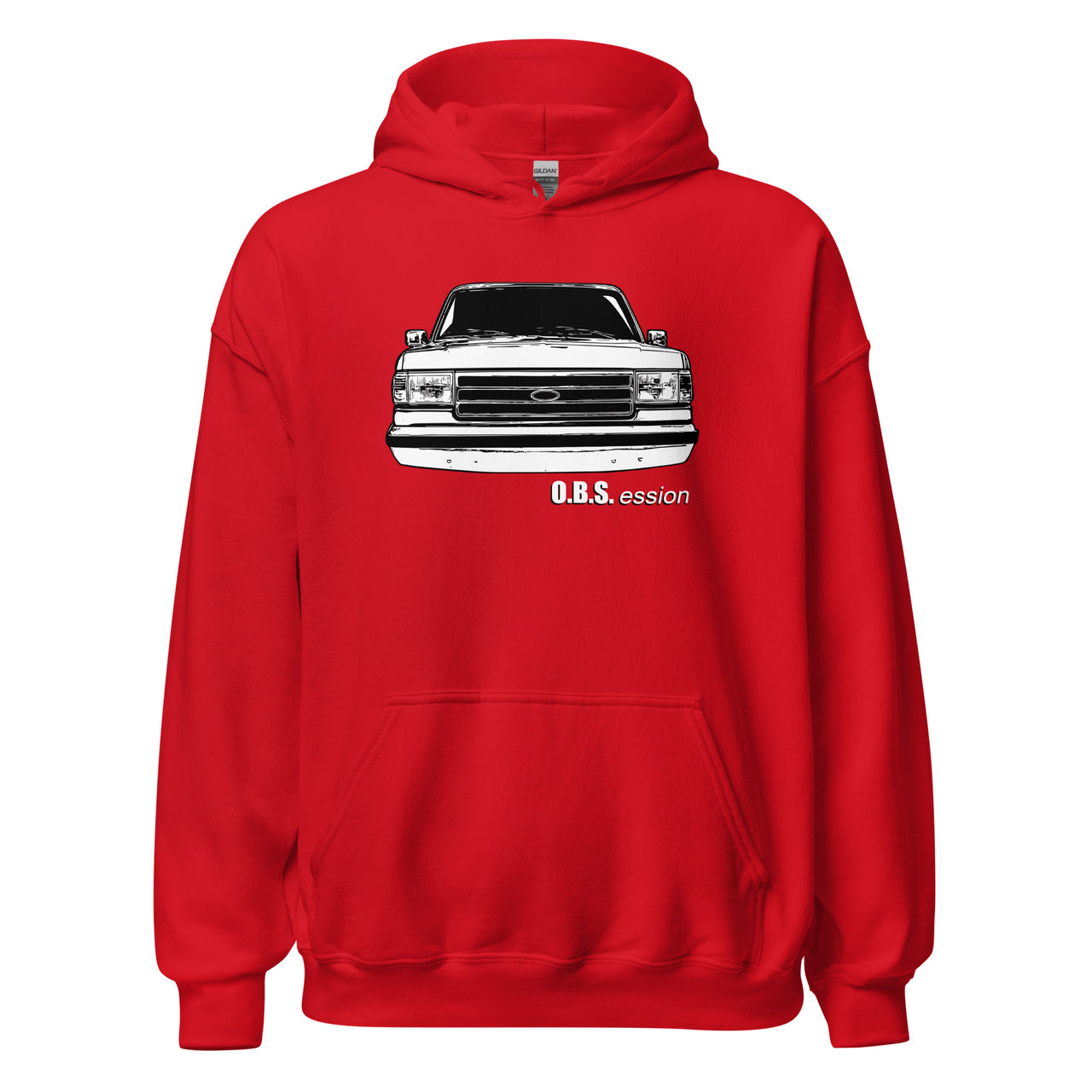 Brick Nose OBS Truck Hoodie in red